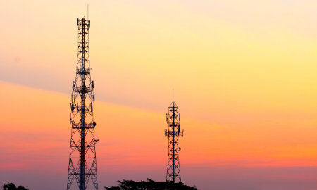 A photo of mobile communication towers